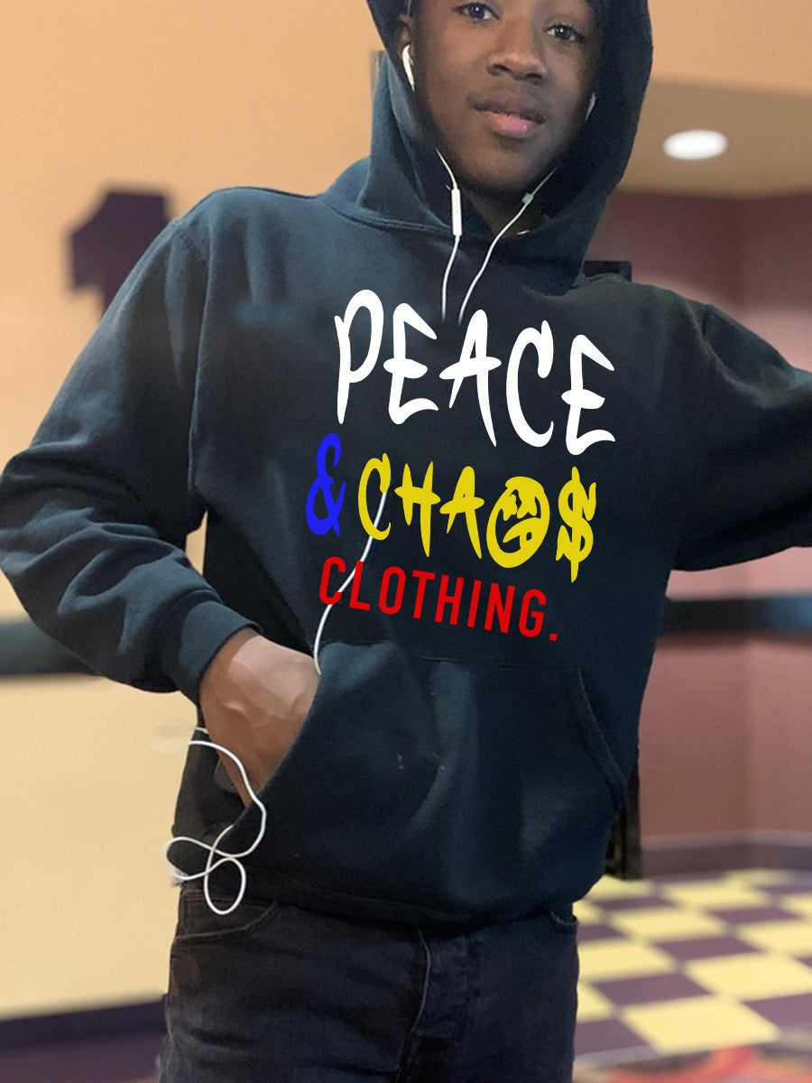 Hooded sweatshirt for men with a catchy inscription and practical pockets Amarae