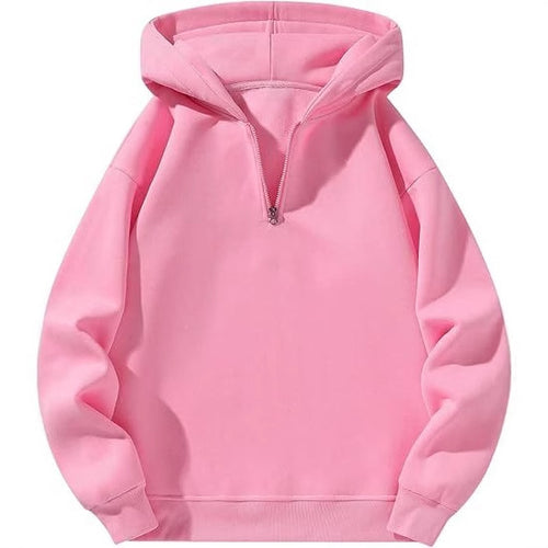 Women's hooded sweatshirt with short zipper and relaxed fit Amarae