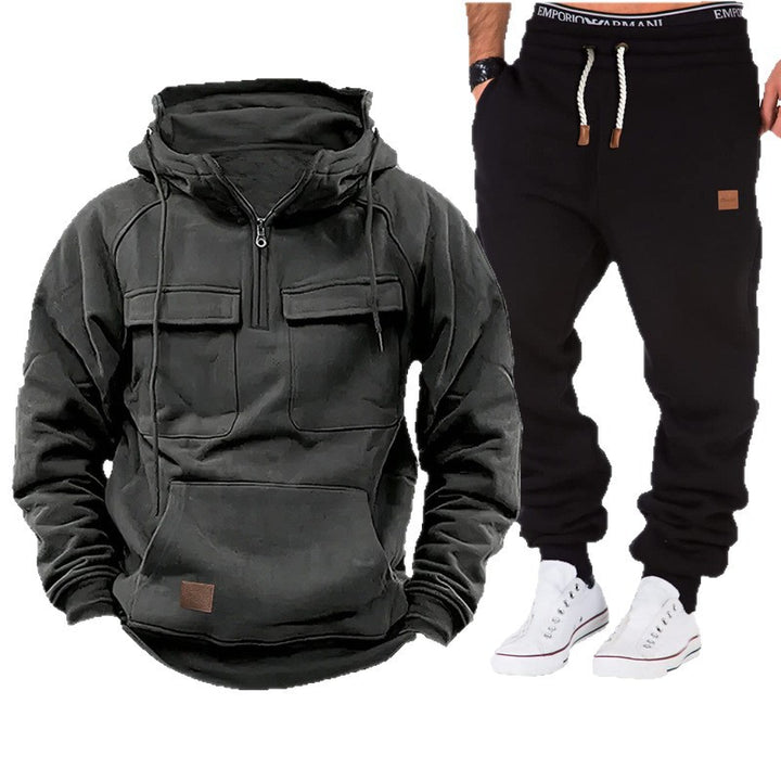 Functional hooded jacket for men with full zip and practical pockets Lune London