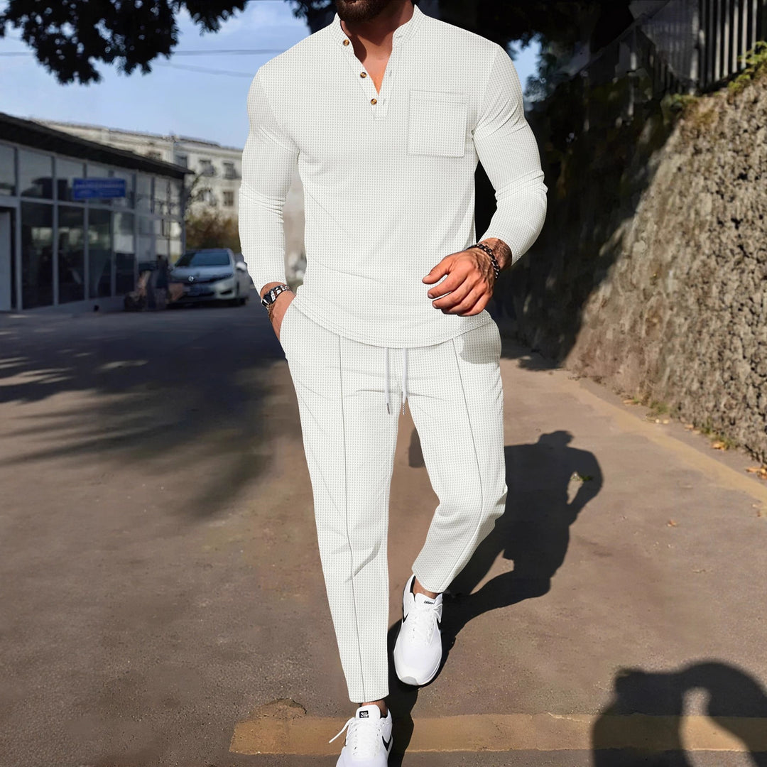 Casual tracksuit for men with textured top and comfortable joggers Lune London