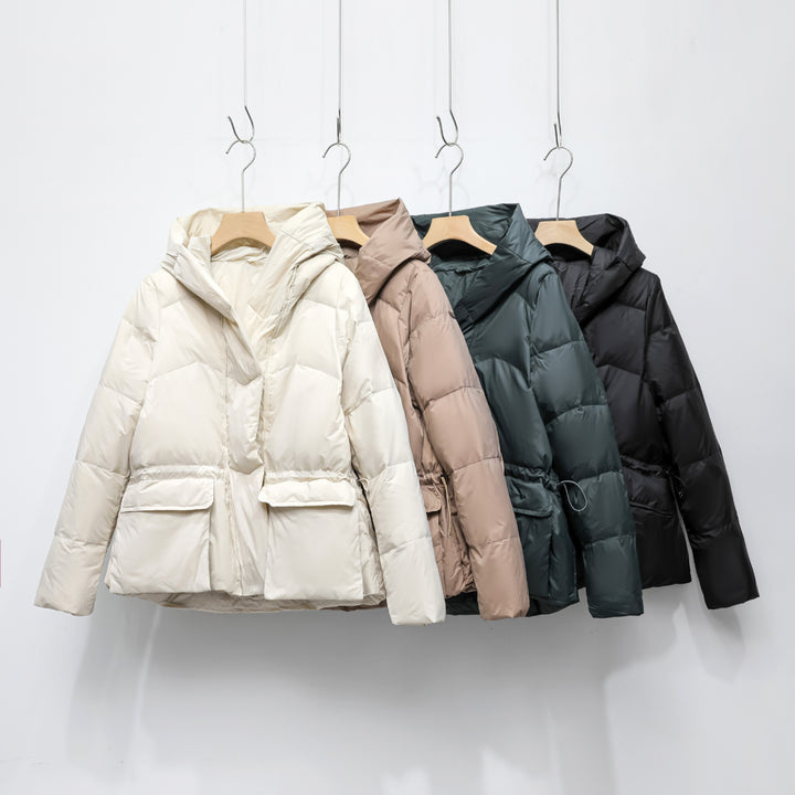 Quilted winter jacket for women with trendy pockets and hood Amarae