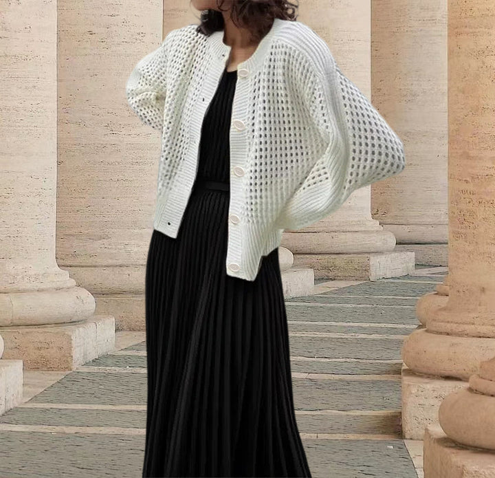 Knitted jacket for women with an airy mesh structure Lune London