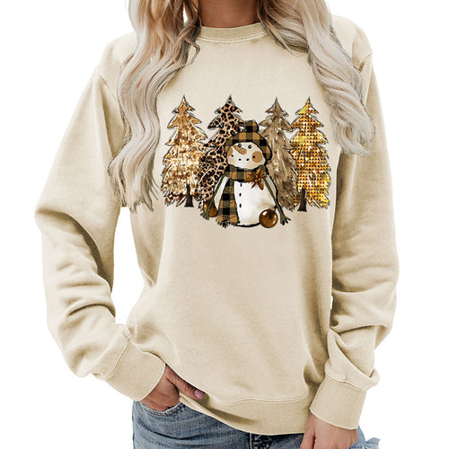 Sweatshirt pour femmes avec un design de bonhomme de neige créatif et une doublure douce Chic & Stil