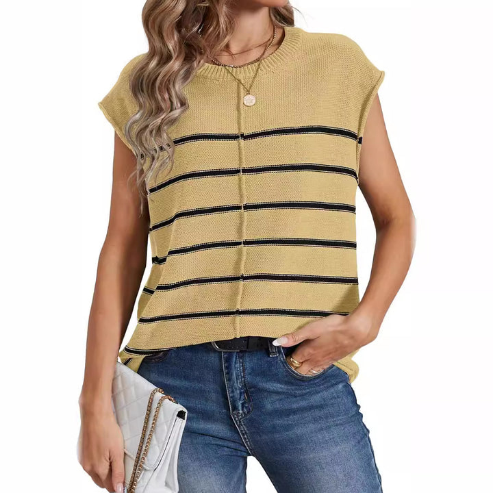 Casual knit tank top for women with trendy striped pattern Lune London