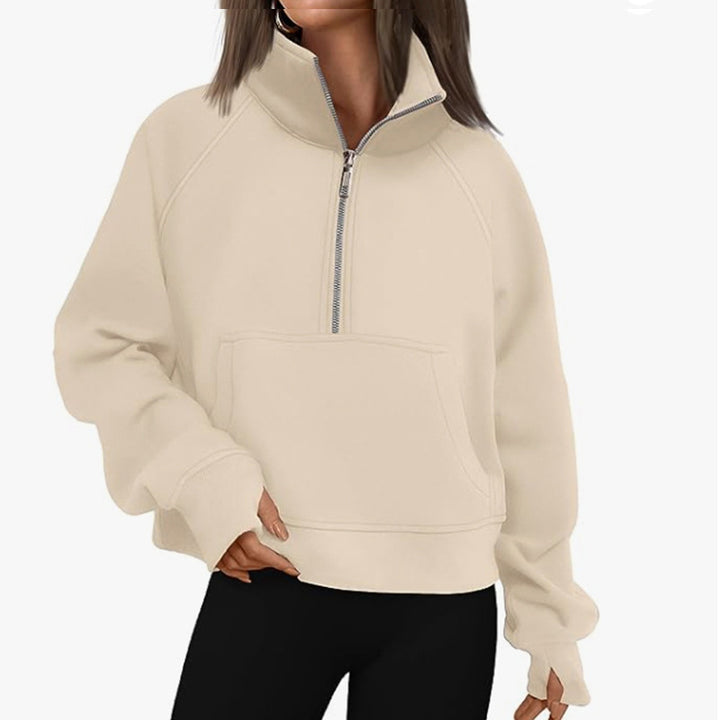 Women's Sporty Hoodie with High Collar Lune London