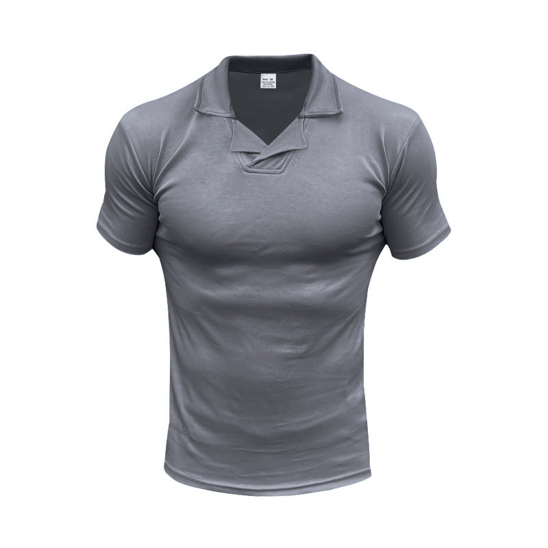 Men's Short Sporty Polo with Stylish Reversed Collar Lune London