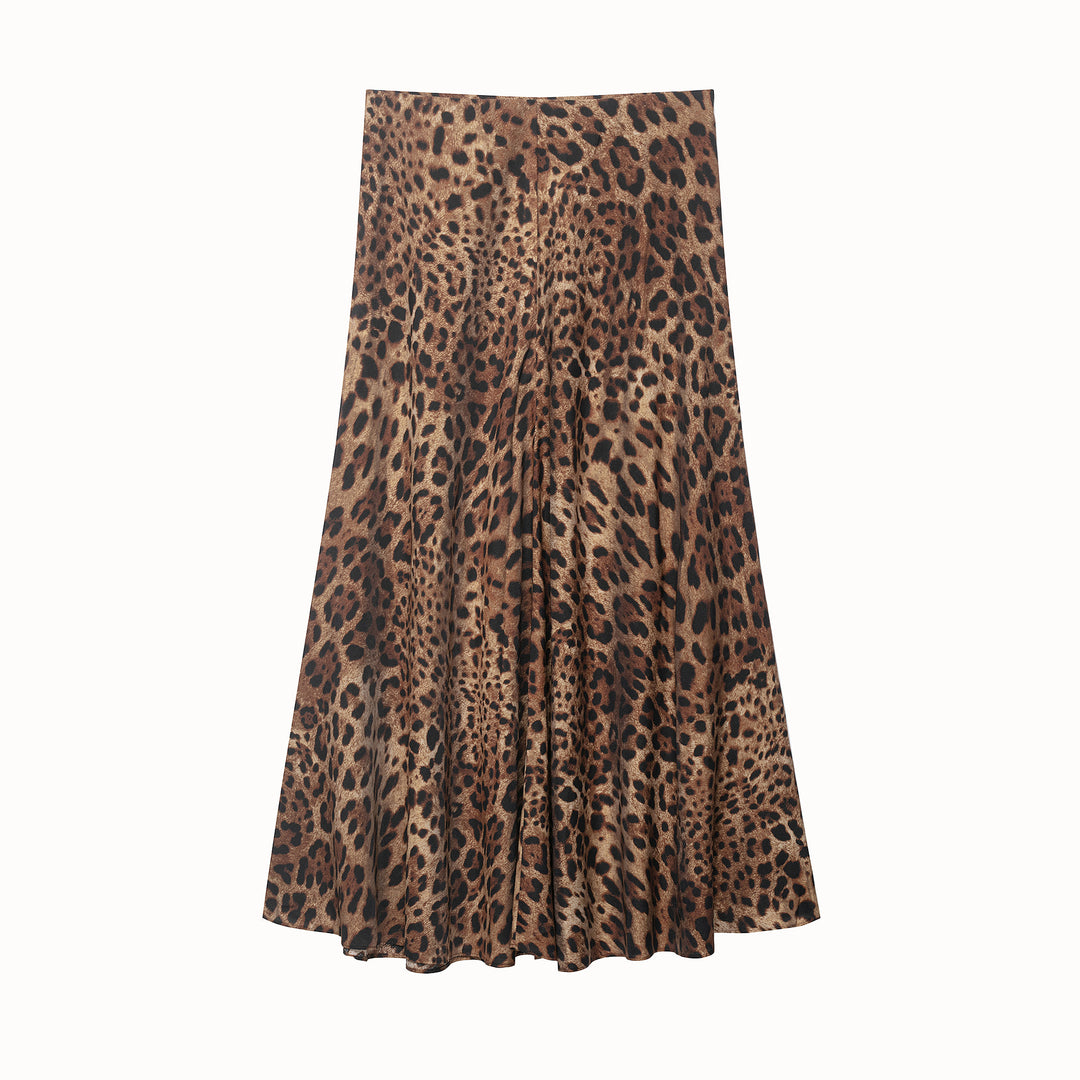 Women's satin midi skirt with high comfort waistband and flared A-line silhouette Amarae