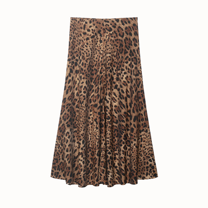 Women's satin midi skirt with high comfort waistband and flared A-line silhouette Amarae
