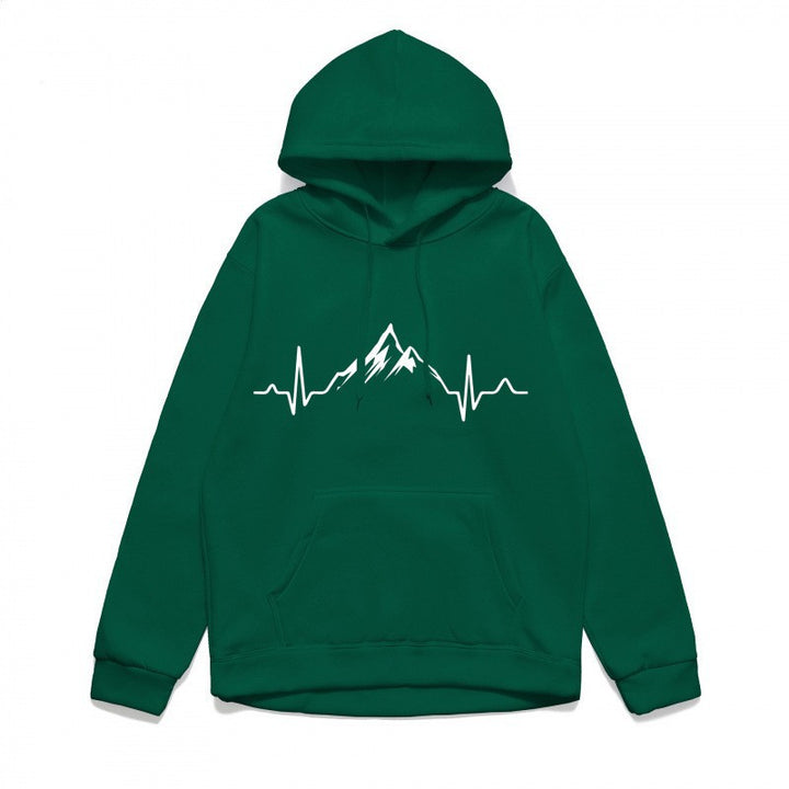 Women's hoodie with stylish mountain motif and high-quality cotton Chic & Stil