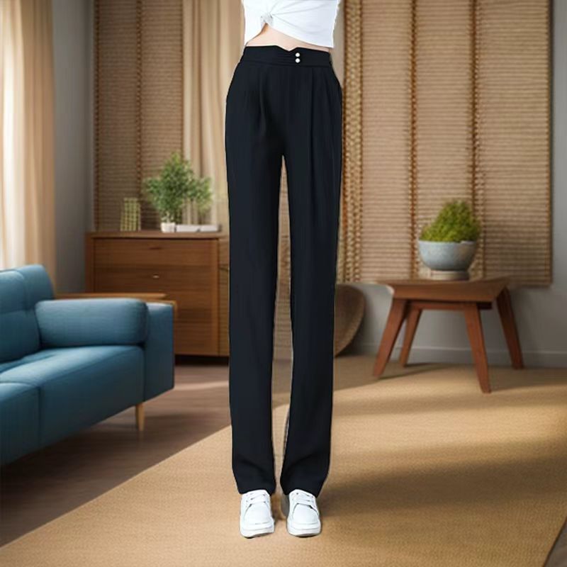 Women Elegant and airy fabric pants with high waist Chic & Stil