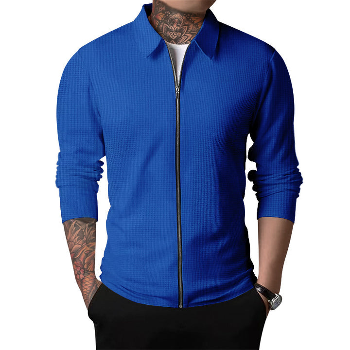 Casual zip sweatshirt for men with textured superior material Amarae