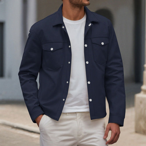 Trendy shirt jacket for men with practical chest pockets and modern cut Amarae