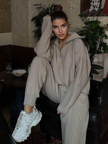 Amarae women's knit sweater and leisure pants set