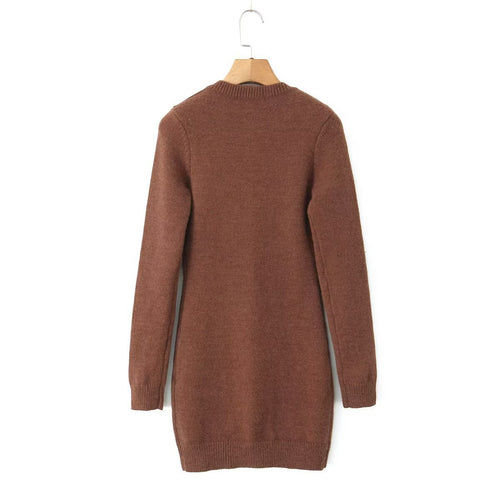 Women long cardigan with pockets and button closure Amarae