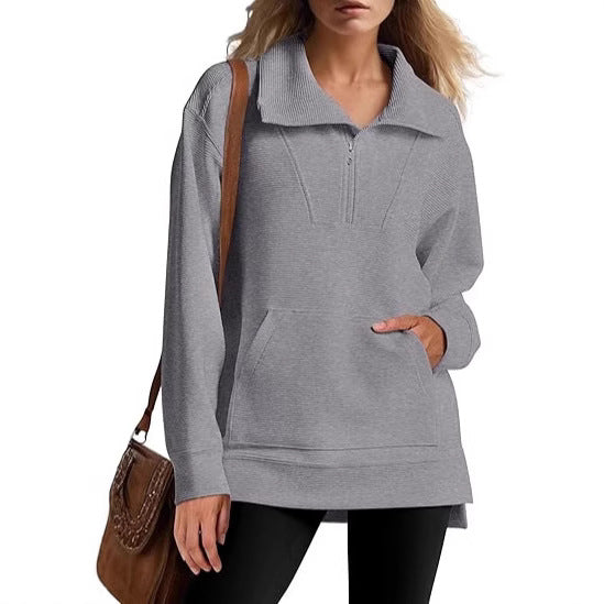 Ladies high-quality hoodie with textured design and practical pockets Lune London