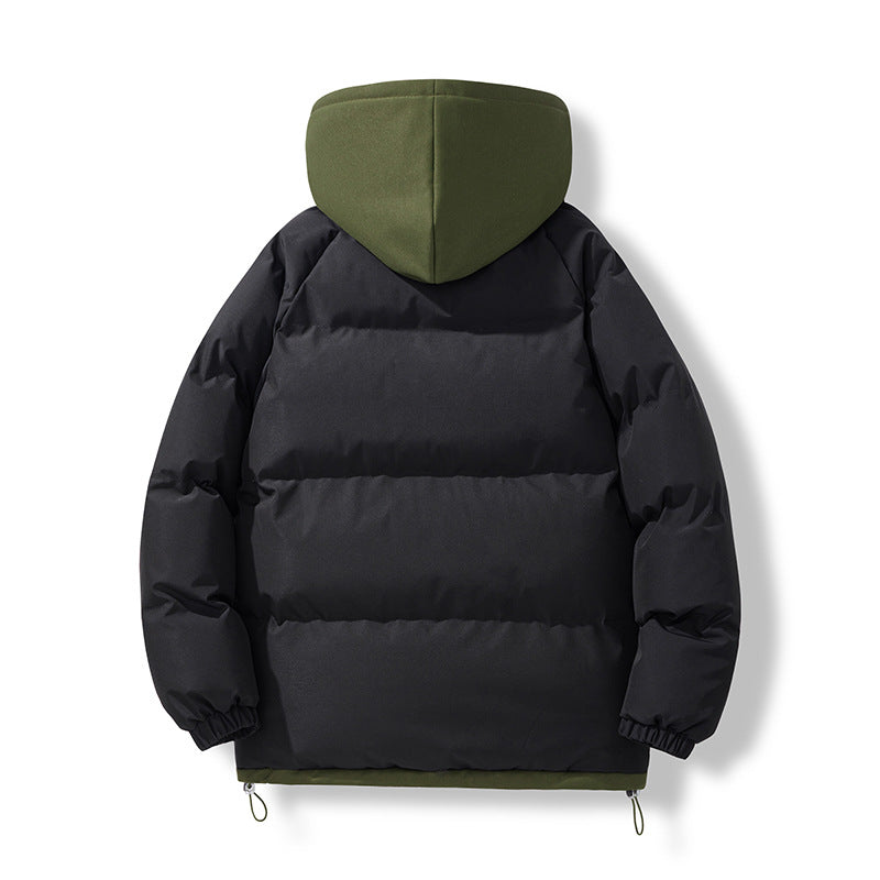 Insulated down jacket for men with removable hood and adjustable hem Lune London