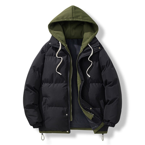 Insulated down jacket for men with removable hood and adjustable hem Amarae