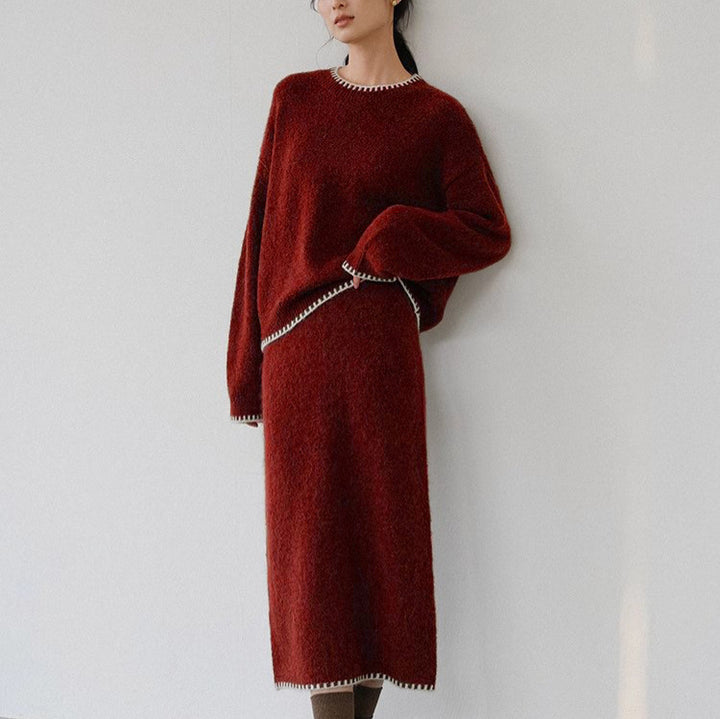 Ensemble en tricot pour femmes avec une coupe décontractée et des détails décoratifs Chic & Stil