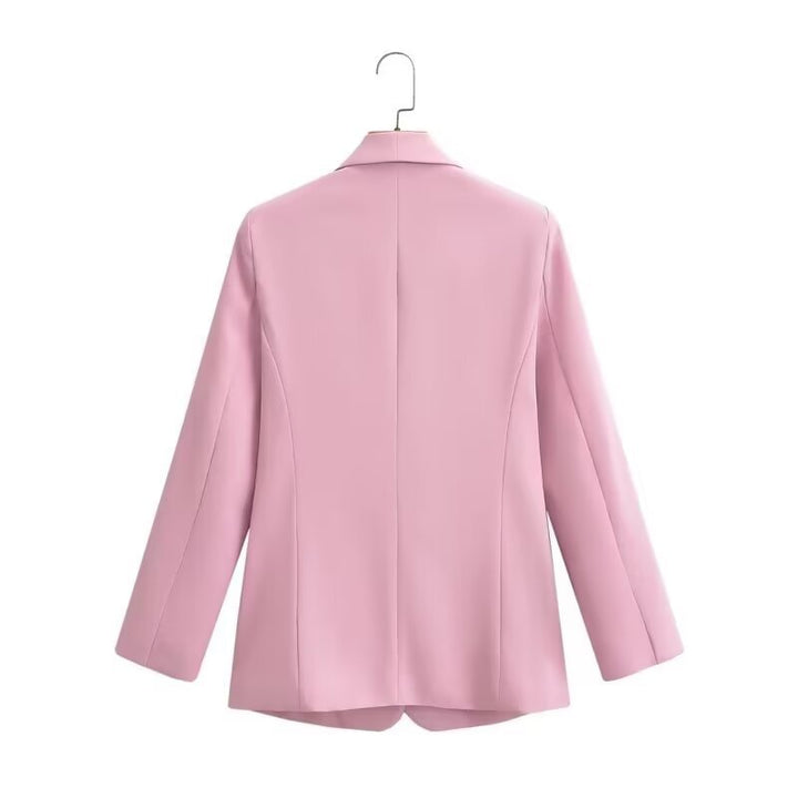 Women's Two-Piece Longline Blazer and High-Waist Pants Set with Fitted Vest Amarae