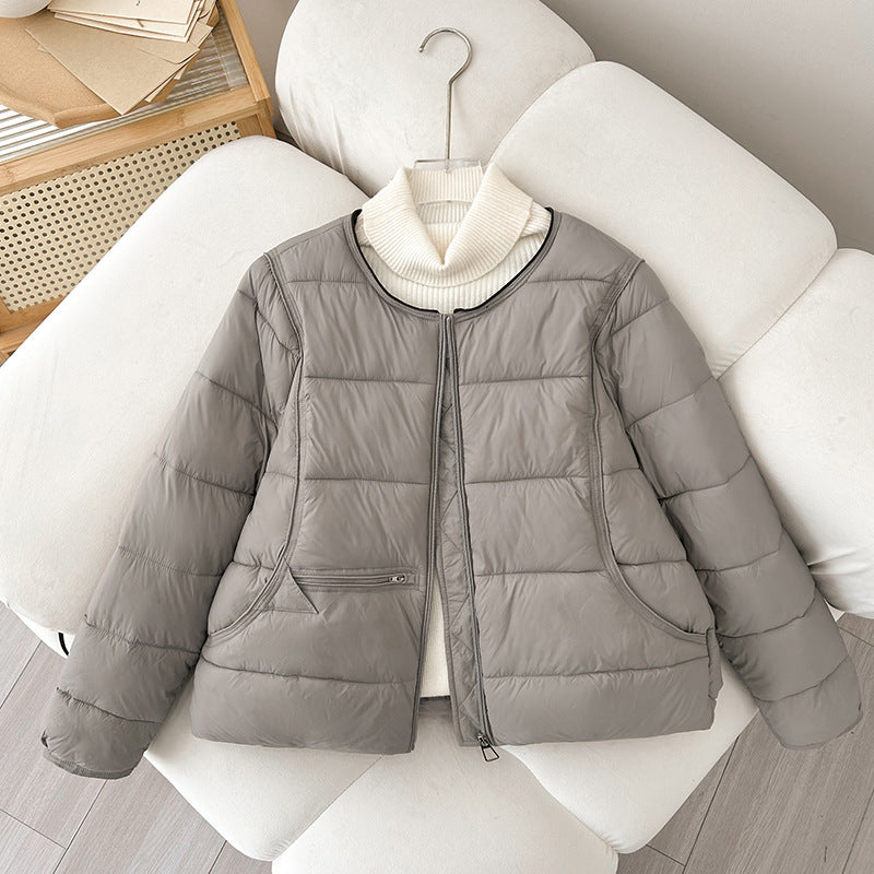 Women Comfortable Quilted Leisure Jacket with High Collar and Side Pockets Lune London