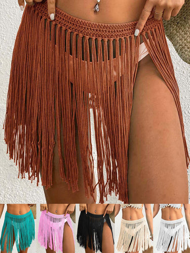Fringed crochet cover-up skirt for women Amarae
