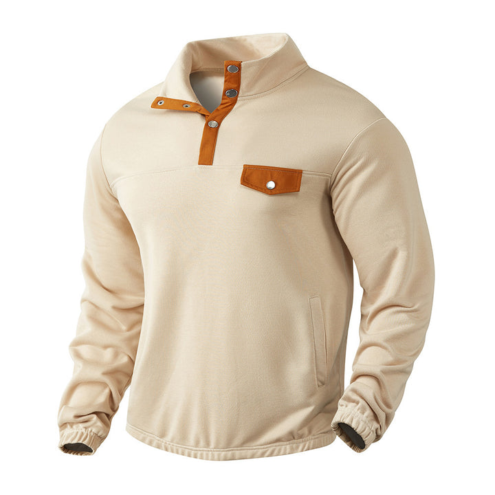 High-neck sweater for men with leather details Lune London