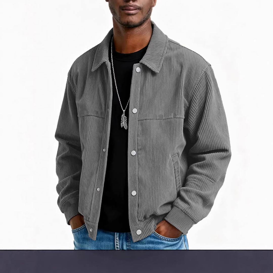 Men's cord jacket with pockets and quilted design Lune London