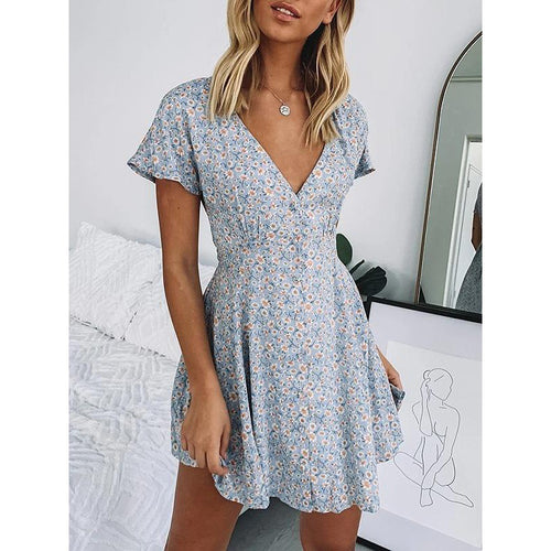 Chic and Stylish Floral Mini A-Line Dress for Women
