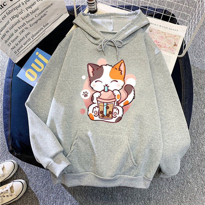 Women's hoodie with playful cat motifs Chic & Stil