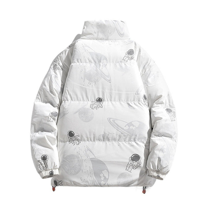 Ladies futuristic quilted jacket with astronaut patterns Amarae