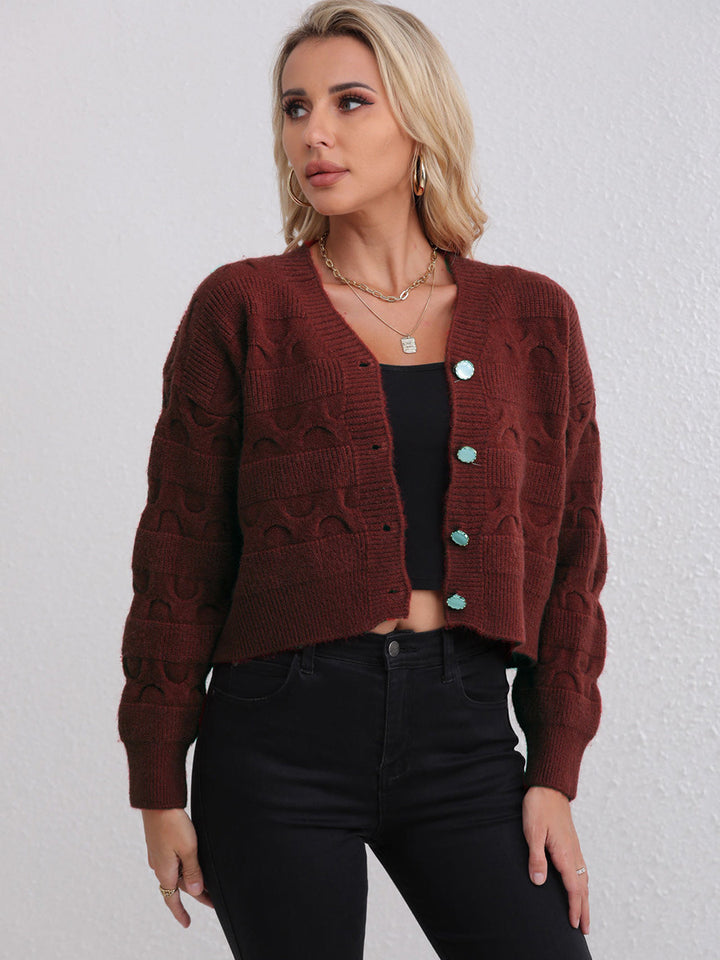 Cardigan en tricot épais pour femmes avec motif unique et coupe confortable Chic & Stil
