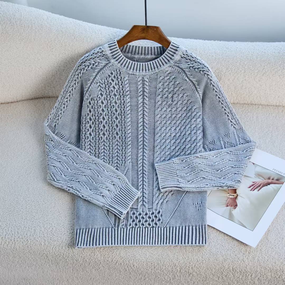 Pull féminin tendance avec design en câble texturé et encolure ronde Chic & Stil
