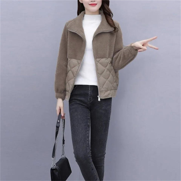 Women versatile fleece jacket with quilted detail and elegant cuffs Chic & Stil