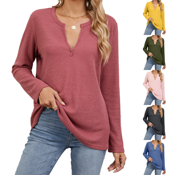 Lune London Women's Casual Waffle Knit T-Shirt