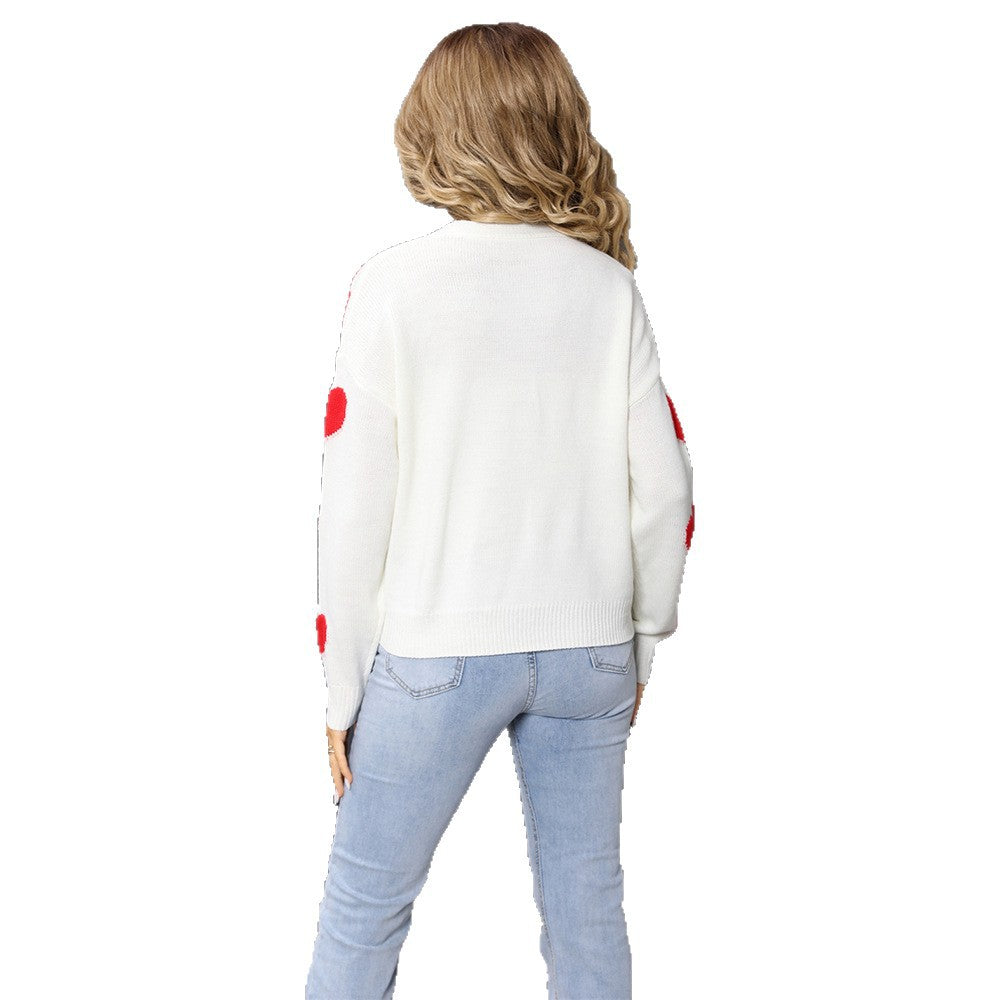 Cardigan pour femme avec motif en cœur et décolleté V profond Chic & Stil