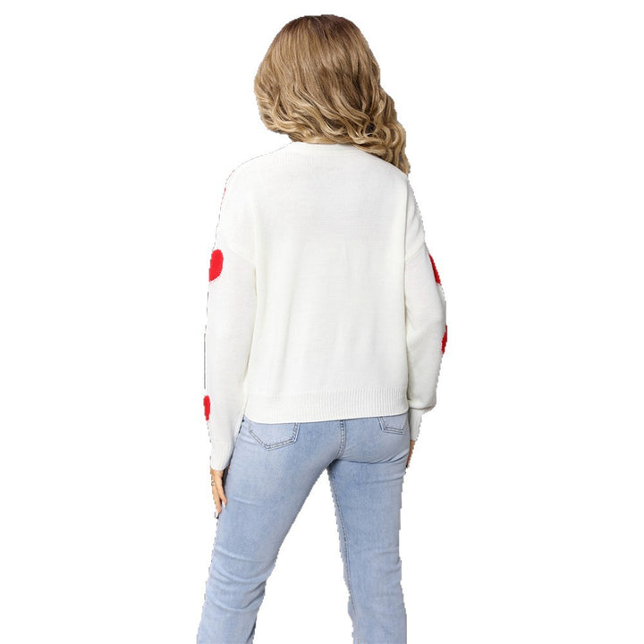 Cardigan pour femme avec motif en cœur et décolleté V profond Chic & Stil