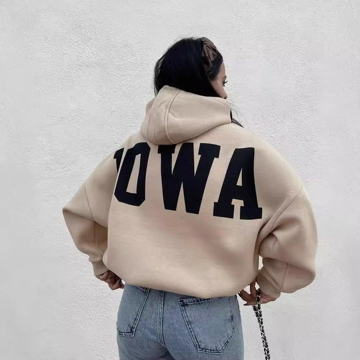 Oversized hoodie for women with a catchy inscription Lune London