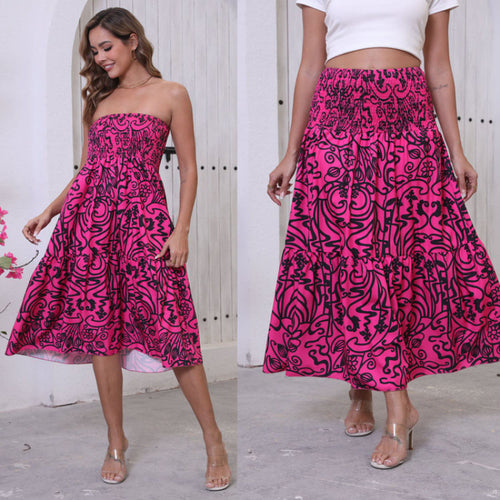 Amarae Abstract Floral Pattern Maxi Women Skirt