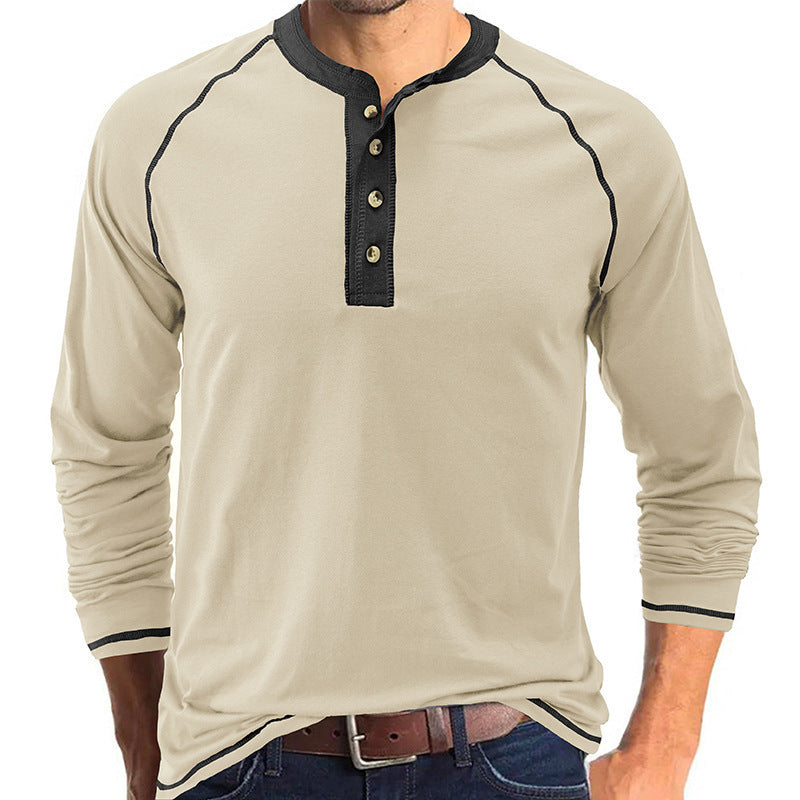 Men's long sleeve shirt with button placket and contrasting details Lune London