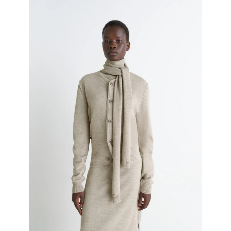 Elegant knitted coat for women with scarf Lune London
