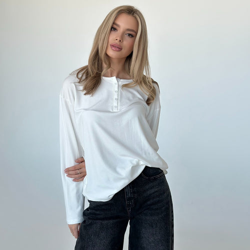 Long sleeve blouse for women with button details and relaxed cut Amarae