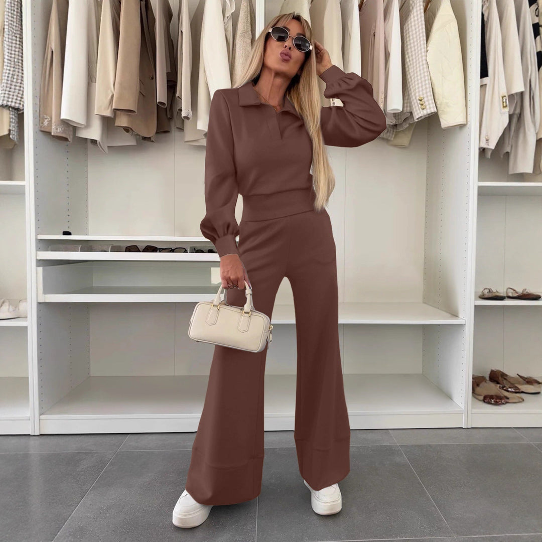 Women's Stylish and Casual Jumpsuit with Wide Leg and Elegant Sleeves Chic Und Stil