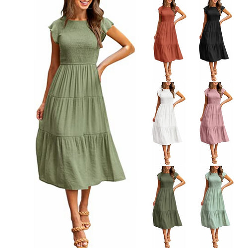 Maxi dress for women with elastic top and flared skirt Amarae