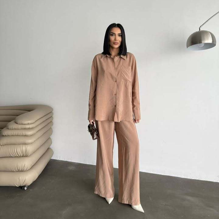 Silk long sleeve blouse for women with a fine texture Lune London