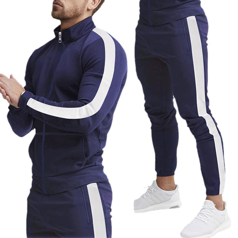 Men's sports suit with zipper and side stripe Lune London