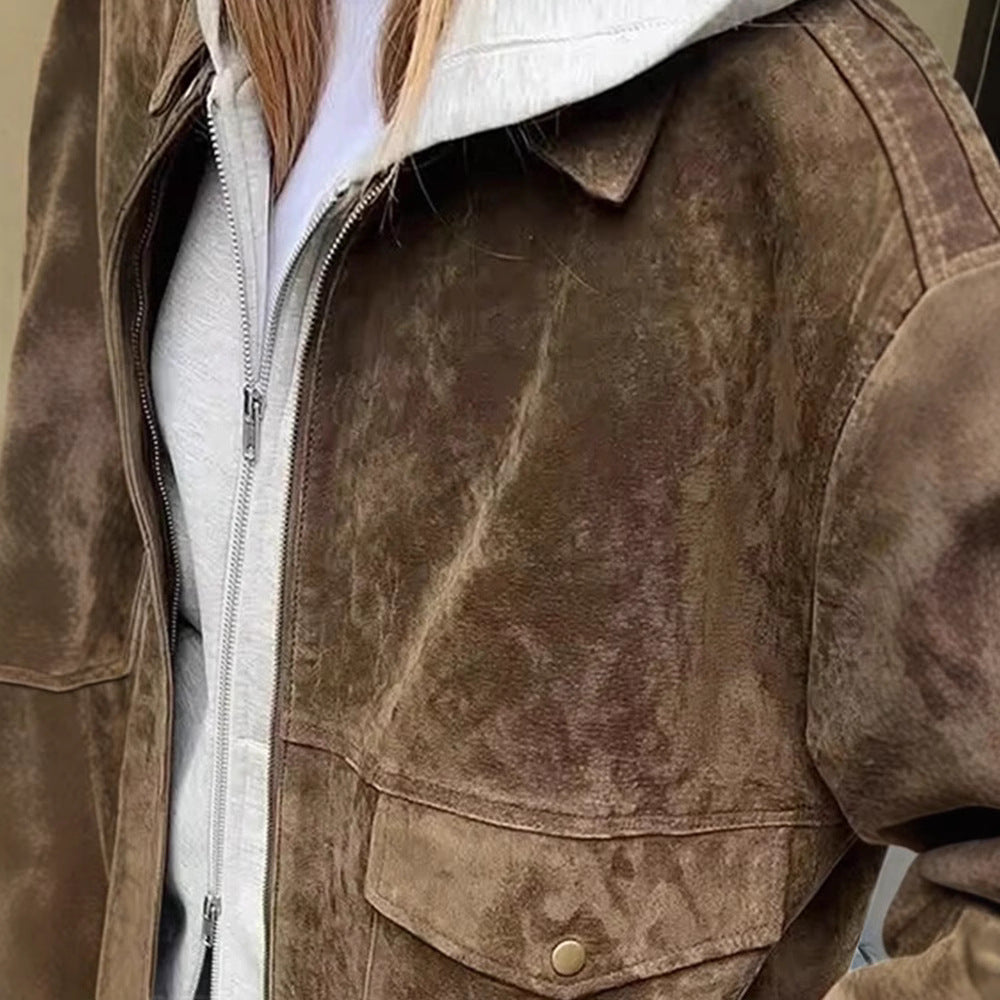 Amarae oversized suede jacket for women