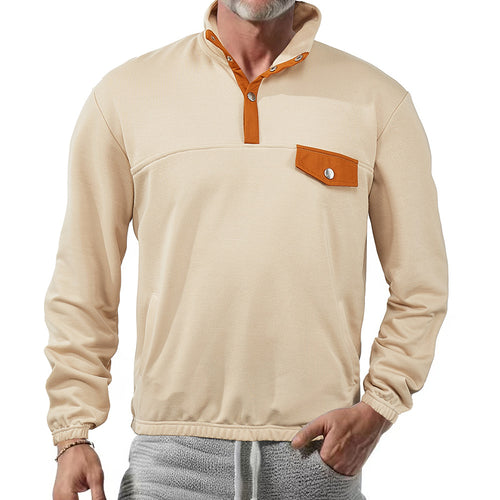 Men's sports sweater with high collar and contrasting details Amarae