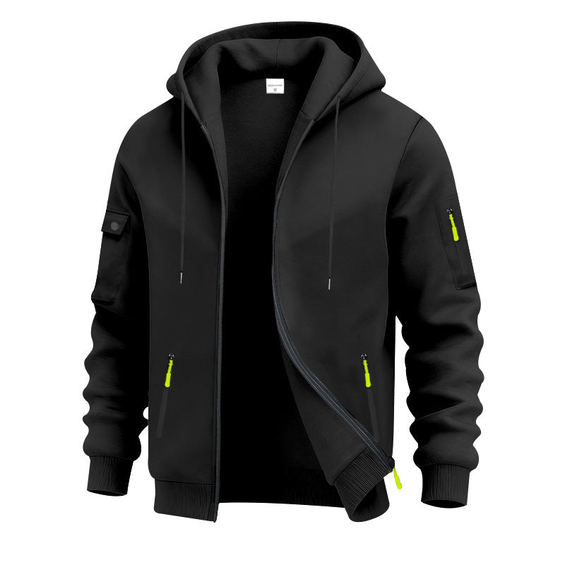 Men's sporty hoodie with functional zip pockets Lune London