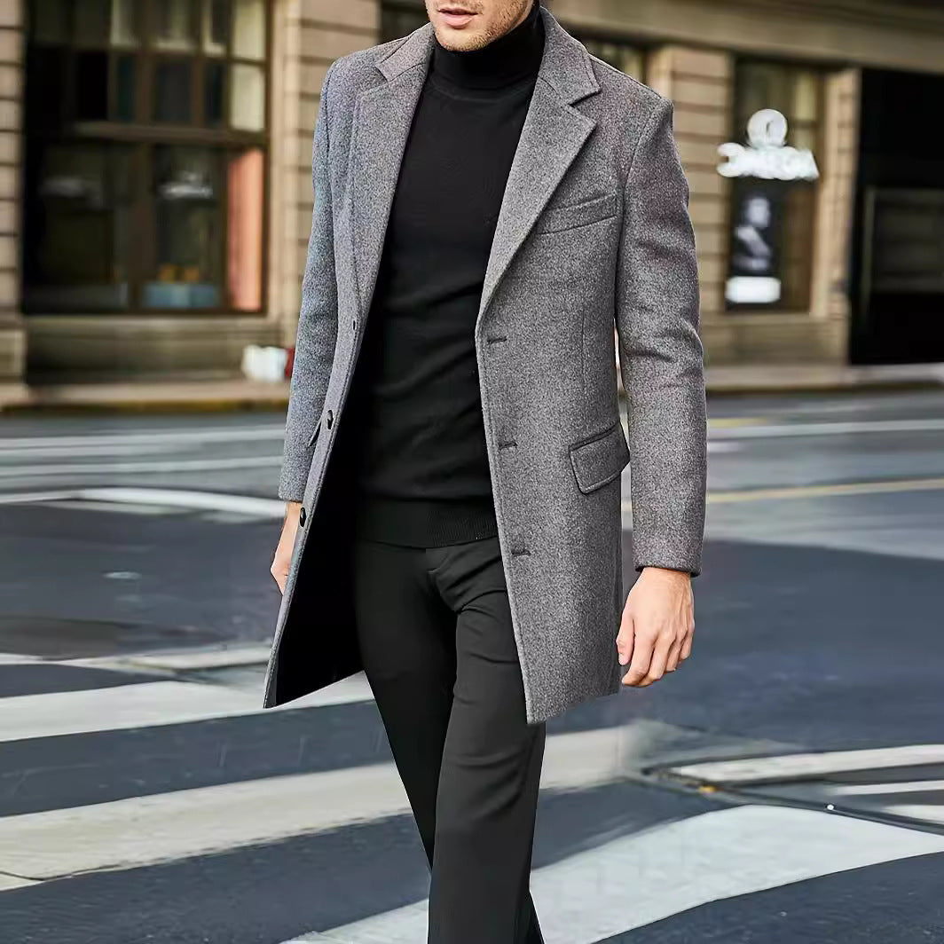 Elegant winter coat for men with classic lapels Lune London