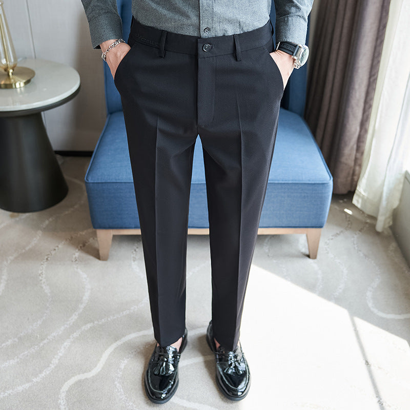 Elegant suit trousers for men, slim fit and fine striped pattern Lune London